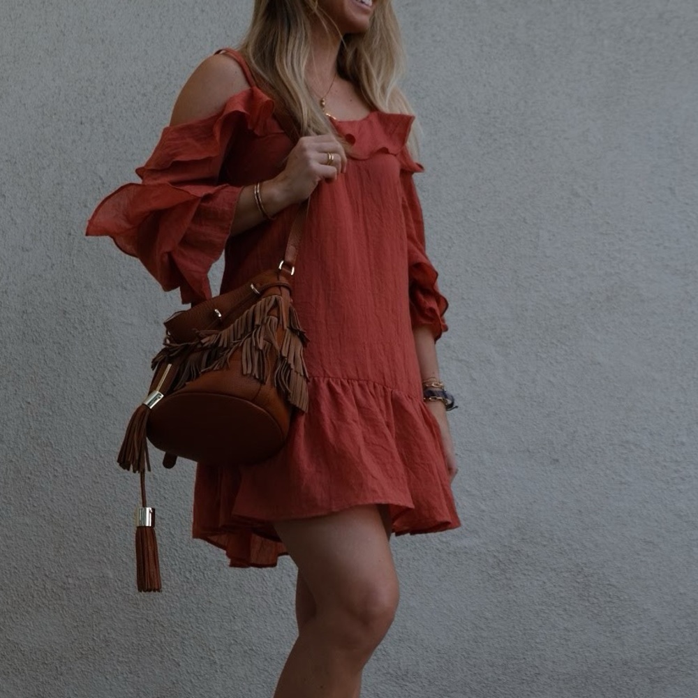 Off-Shoulder Ruffle Mini Dress - showpo - Picture 3 of 3